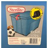 Large Group Of Misc. Blue Totes With Wheels And Lids