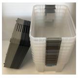 Misc. Totes With Lids  10 Gallon = 6 19 Gallon = 11 (Two Missing handles)