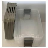 Misc. Totes With Lids  10 Gallon = 6 19 Gallon = 11 (Two Missing handles)