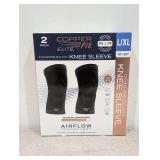 COPPER FIT ELITE COMPRESSION KNEE SLEEVE WITH AIRFLOW TECHNOLOGY L/XL