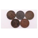 Large Penny Lot of 5 - Better