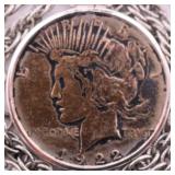 1922 Peace Silver Dollar w/ Chain Attached
