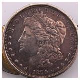 1872 Morgan Silver Dollar w/ Attached Money Clip