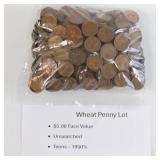 Wheat Penny Lot - $5 Face Value