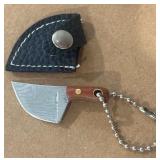 Damascus Knife & Sheath (for keychain)