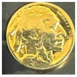 24kt Gold Plated Buffalo Nickel