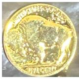 24kt Gold Plated Buffalo Nickel