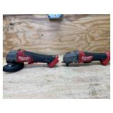 Lot of 2 Non-Working - Milwaukee Grinders (Models 2880-20 & 2780-20)