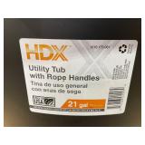 Lot of 2 - HDX 21 Gallon Utility Tub with Rope Handles