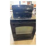 GE Black Electric Range with 4 Burners and Oven
