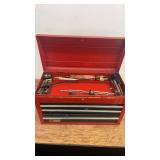 Red Tool Chest with Assorted Hand Tools