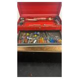 Red Tool Chest with Assorted Hand Tools