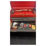 Red Tool Chest with Assorted Hand Tools