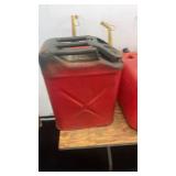 Collection of 8 Plastic and Metal Gasoline Fuel Cans