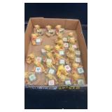 Collection of 24 Bear Figurines with Alphabet Blocks