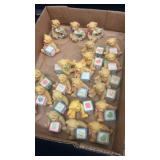 Collection of 24 Bear Figurines with Alphabet Blocks
