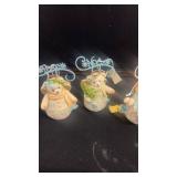 Set of 4 Cherished Teddies Snowman Ornaments