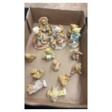 Collection of 14 Bear Figurines with Various Designs