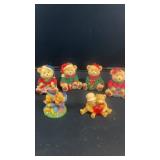 Set of 6 Holiday-Themed Bear Figurines