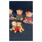 Set of 6 Holiday-Themed Bear Figurines