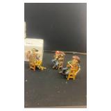 Set of 3 Skeleton Cowboy Figurines with Chairs