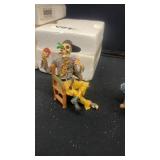 Set of 3 Skeleton Cowboy Figurines with Chairs