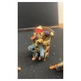 Set of 3 Skeleton Cowboy Figurines with Chairs