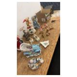 Collection of Christmas Ceramic Figurines and Decorations