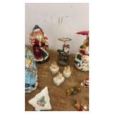 Collection of Christmas Ceramic Figurines and Decorations