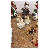 Collection of Christmas Ceramic Figurines and Decorations