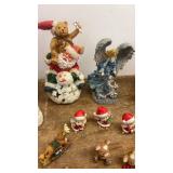 Collection of Christmas Ceramic Figurines and Decorations