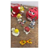Lot of M&M and Looney Tunes Collectible Figurines and Decorations