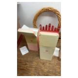 Craft Supplies and Home Decor Collection with Avon Candles and Wolves Fleece Blanket