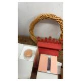 Craft Supplies and Home Decor Collection with Avon Candles and Wolves Fleece Blanket