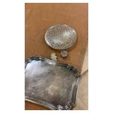 Set of Silver Serving Trays with Ornate Design