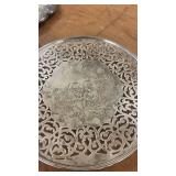 Set of Silver Serving Trays with Ornate Design