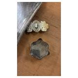 Set of Silver Serving Trays with Ornate Design