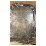 Set of Silver Serving Trays with Ornate Design