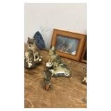 Collection of Wolf Figurines and Decor Items