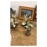 Collection of Wolf Figurines and Decor Items
