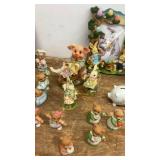 Assorted Collection of Bear and Rabbit Themed Figurines