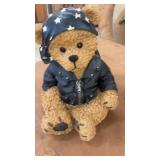 Set of 3 Decorative Items: Ceramic Bear, Glass Lighthouse, Eagle Wine Holder