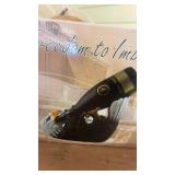 Set of 3 Decorative Items: Ceramic Bear, Glass Lighthouse, Eagle Wine Holder