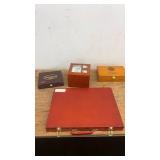Collection of 4 Wooden Cigar Boxes and Keepsake Box