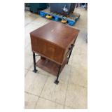 Wooden Nightstand with Drawer and Metal Legs