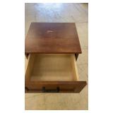 Wooden Nightstand with Drawer and Metal Legs