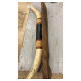 Decorative Longhorn Steer Horns Mounted on Wooden Plaque