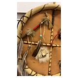 Traditional Native American Style Ceremonial Dreamcatcher with Feathers