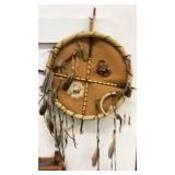 Traditional Native American Style Ceremonial Dreamcatcher with Feathers