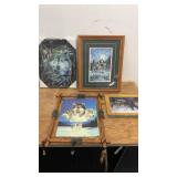 Collection of 5 Wolf-Themed Art Pieces and Decor Items